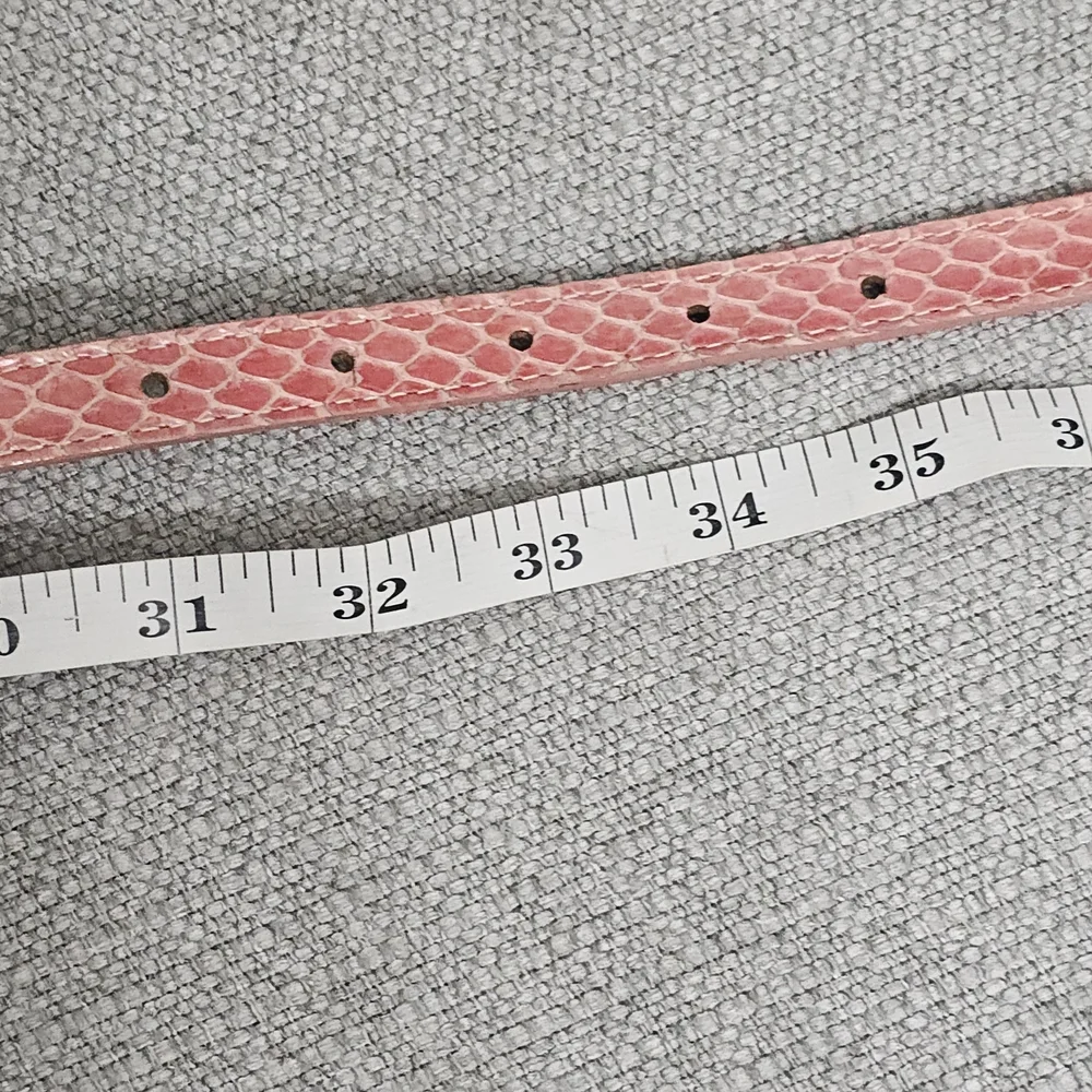 Vintage Genuine Snake Skin Belt Pink Exotic Leather | Gold Hardware Made In USA